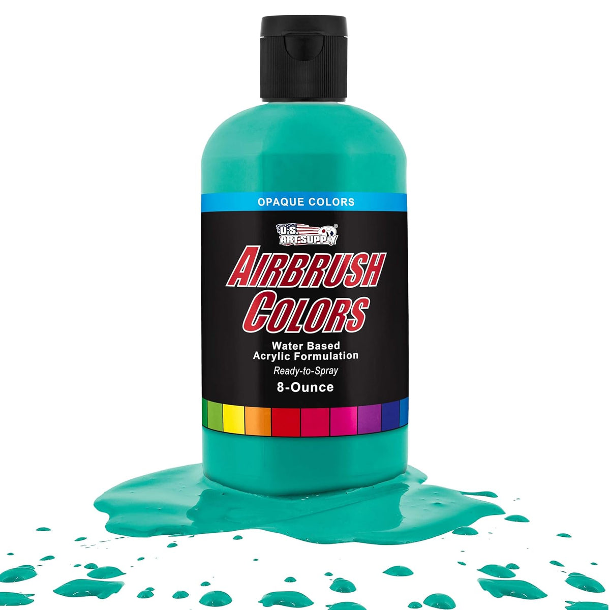 Opaque Aqua Blue Acrylic Special Effects Airbrush Paint - 8Oz Ready To Spray Air Brush Paint For Nails, Models, Fabric - Water-Based Air Brush Painting