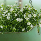 8 Bundles Artificial Flowers Fake Boxwood Shrubs Uv Resistant No Fade Faux Greenery Plastic Lotus For Home Garden Hanging Planter Indoor Outdoor Porch Patio Office Wedding Decoration(Off-White)