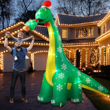 10Ft Christmas Inflatable Outdoor Decoration, Dinosaur Blow Up Inflatable Christmas Decorations Outside With Build-In Le