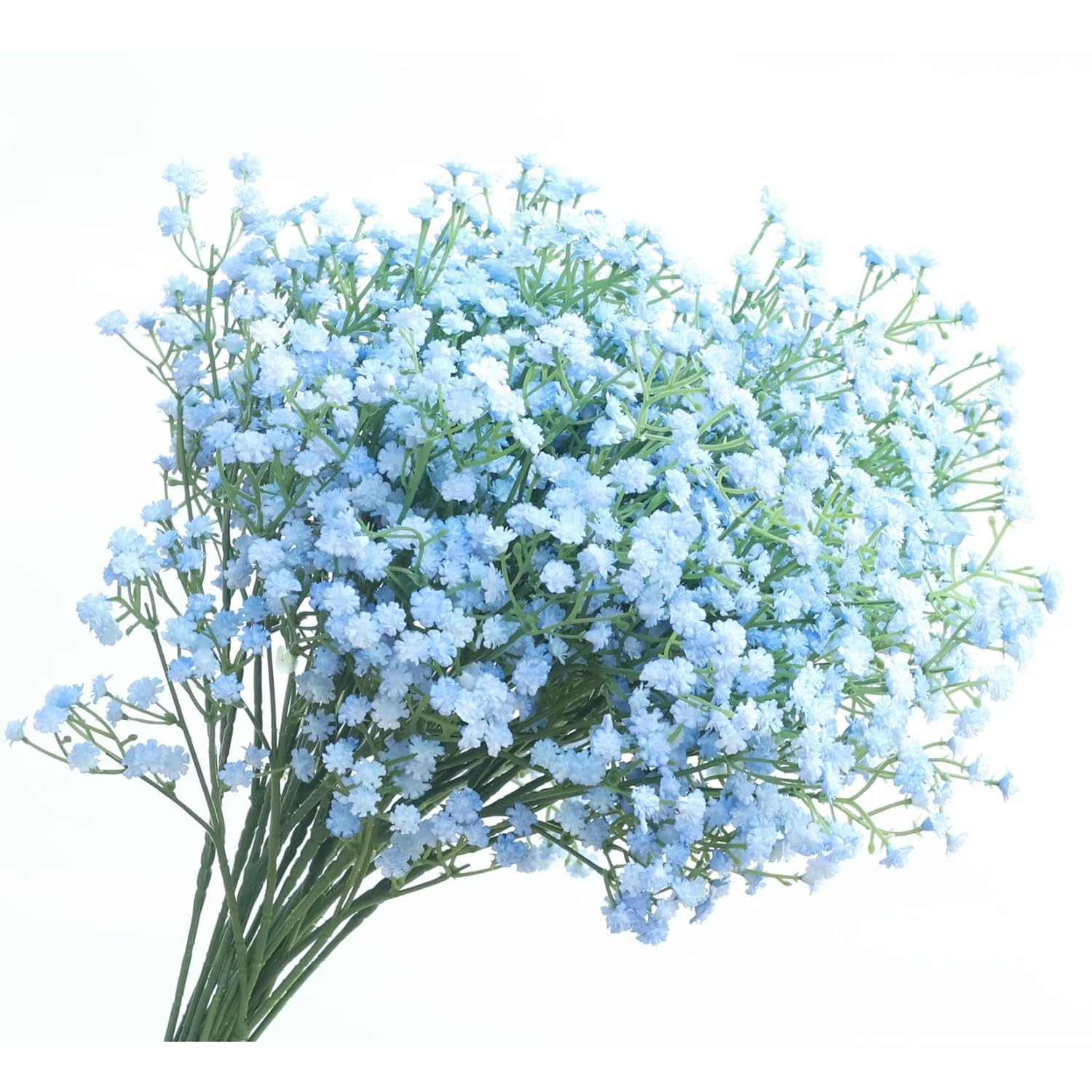 Babys Breath Artificial Flowers,12 Pcs Fake Babys Breath Real Touch Flowers Wedding Party Home Garden Decoration - Artificial For Decoration (Blue)