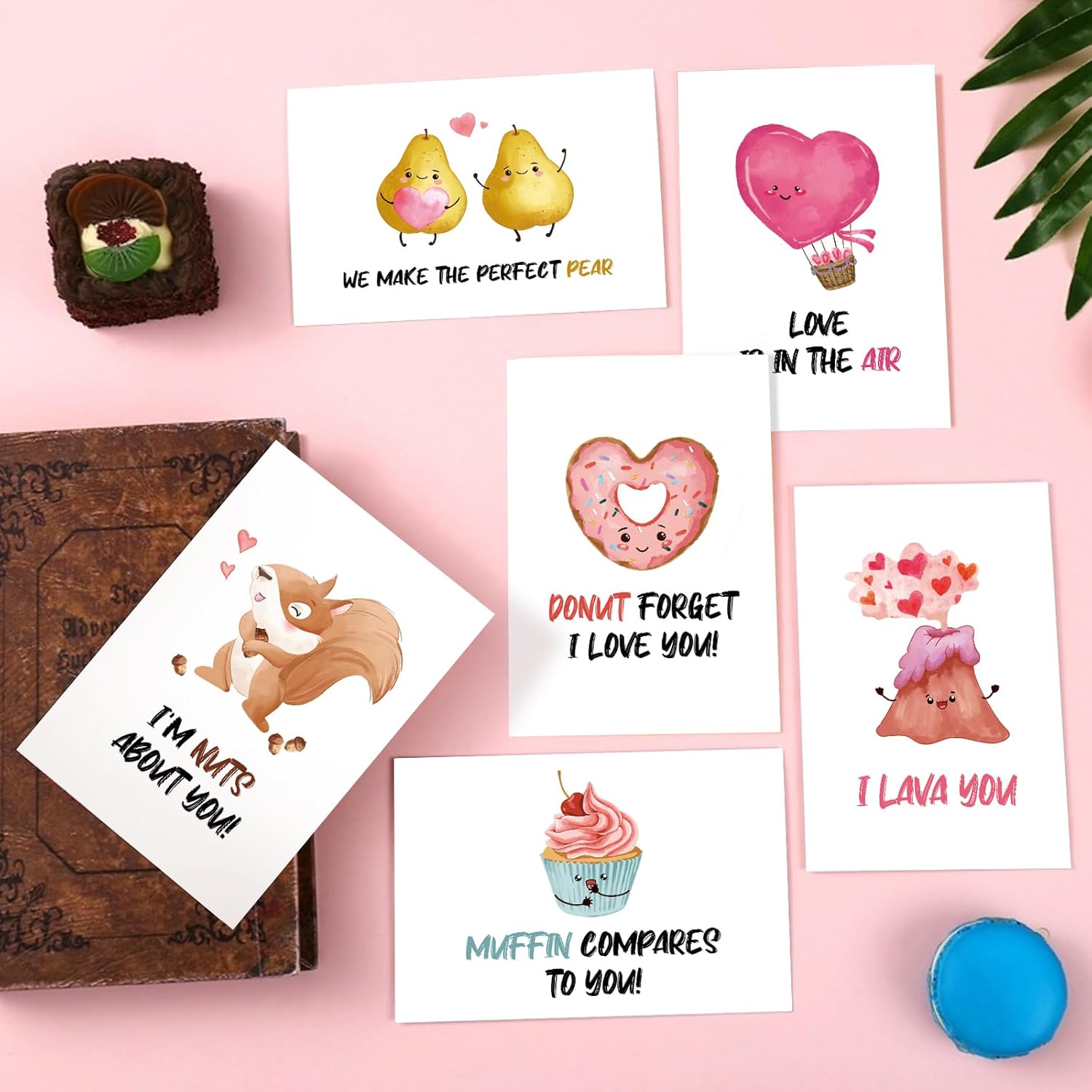 Funny Valentines Day Pun Cards, Cute Valentine'S Day Cards Set, Assorted Love Card For Kids, Students, Friends, Family, Partner, Colleagues, Etc - 8 Designs (3.5 X 5 In, 40 Pack)