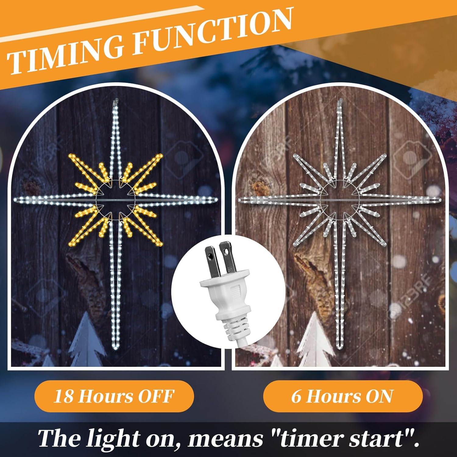 Large Christmas Bethlehem Star, Lighted Star Of Bethlehem, Led Christmas Star Lights Plug In Rope Light For Outdoor Indo