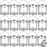 Paint Cans Clear Plastic Paint Cans 3 X 3 Inches Mini Empty Bucket With Lids Small Transparent Containers For Art Crafts Candy Diy Projects Christmas Party Favor Decor(24 Pack)