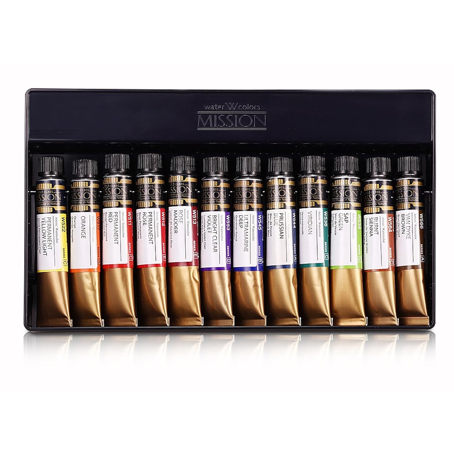 Mission Gold Water Color Mwc-7012, 7Ml X 12 Colors