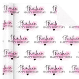 13Th Birthday Wrapping Paper Roll - Mini Roll - 17 Inch X 16.5 Feet - Blusher And Thirteen Happy Birthday Wrapping Paper For Girls Bday, Baby Shower, Party
