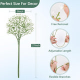 Babys Breath Artificial Flowers, 12 Pcs Long Stem Baby Breath Flowers Artificial Bulk, Real Touch White Fake Babys Breath Gypsophila For Wedding Bouquet Floral Arrangement Home Decor