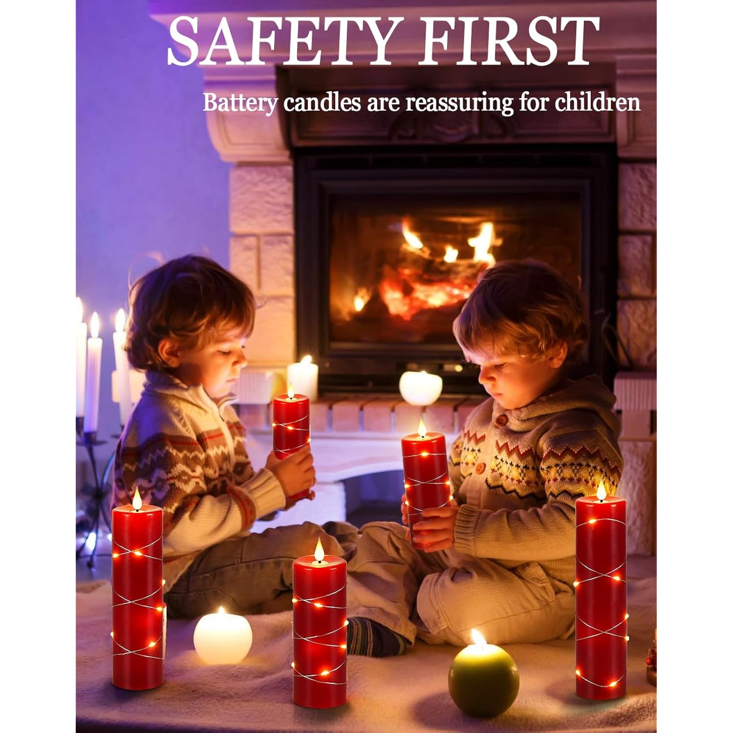 Red Flameless Candle With Remote Control Led Candle With String Lights Battery Powered Flameless Candle4'' 5'' 6'' 7'' 8'' Candles Of 5 Pcs