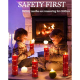 Red Flameless Candle With Remote Control Led Candle With String Lights Battery Powered Flameless Candle4'' 5'' 6'' 7'' 8'' Candles Of 5 Pcs