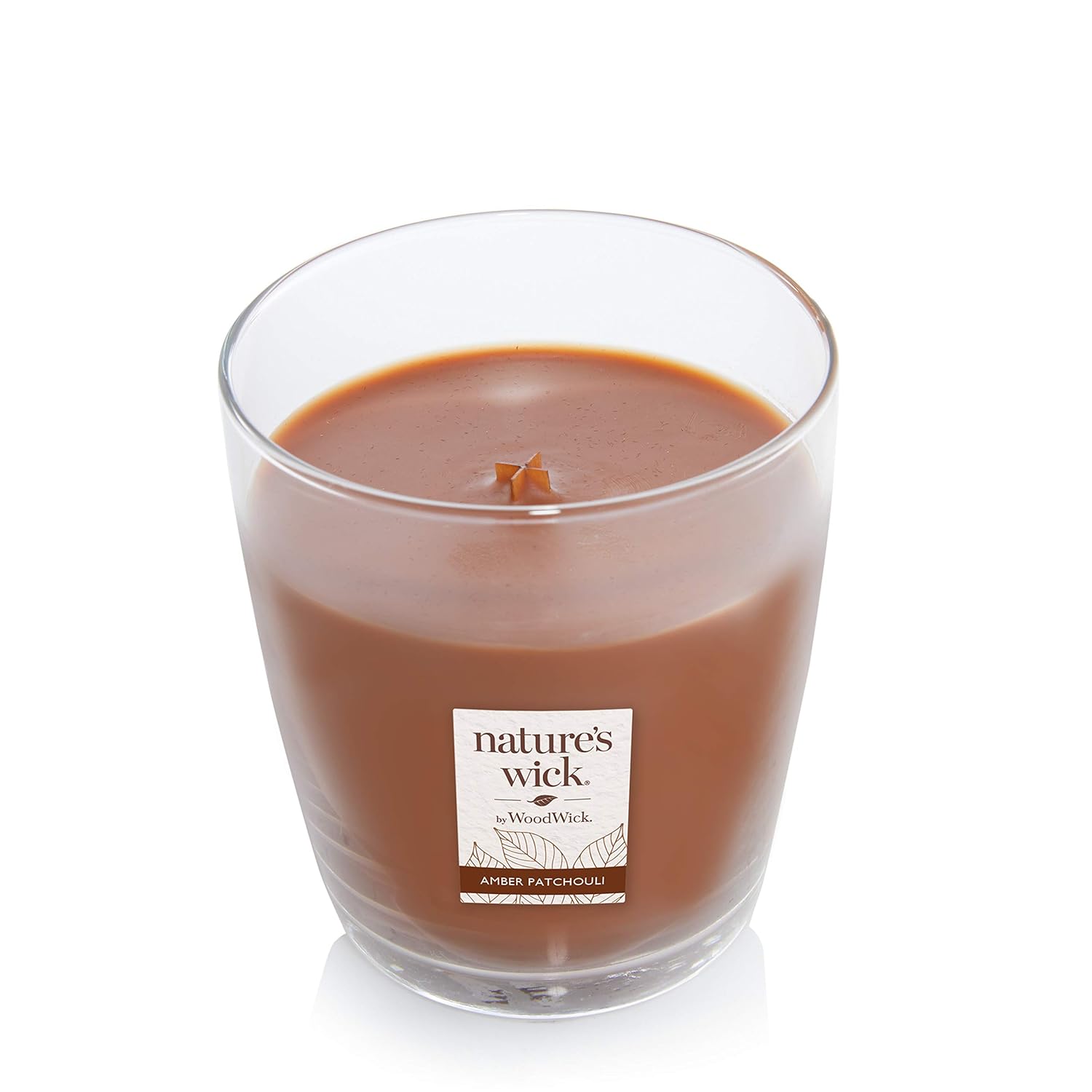 Woodwick Amber Patchouli Scented Candle, 10Oz With Wooden Lid, Crackles At It Burns