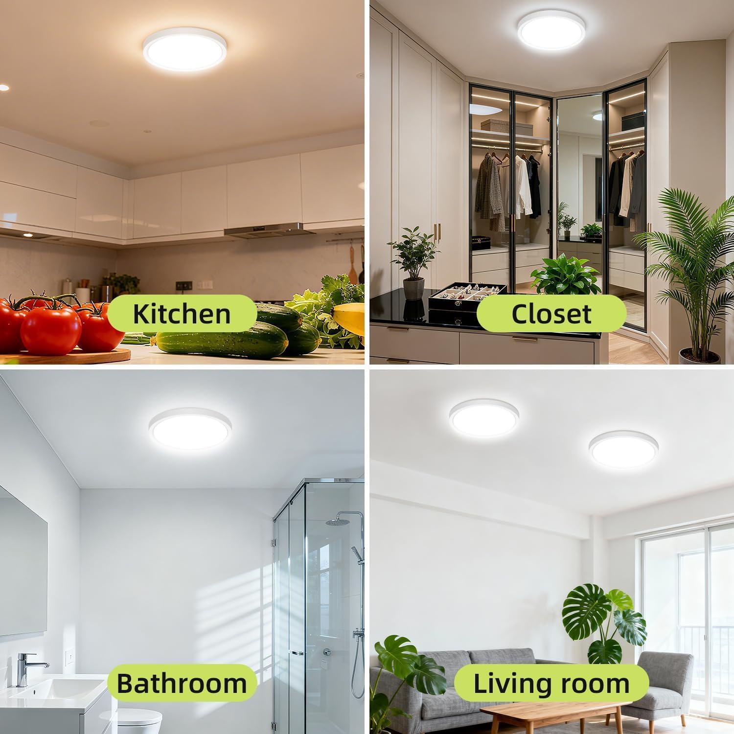 8 Pack 7 Inch LED Ceiling Lights 5CCT Ultra Thin Flush Mount Fixtures