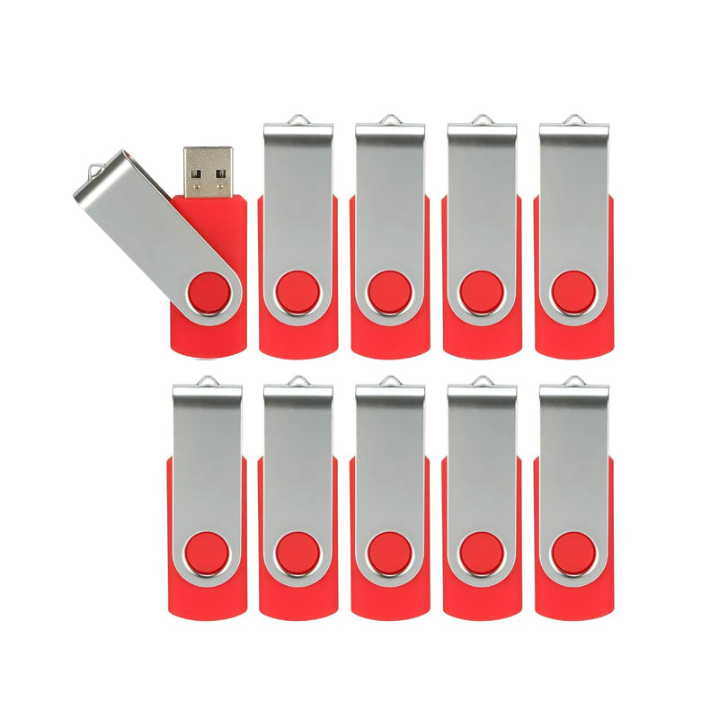 10Pcs 4Gb Usb Flash Drives Usb 2.0 Thumb Drive Bulk Pack Swivel Memory Stick 4