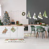 10 Pcs Winter Kitchen Decor Set Kitchen Towels And Rugs Oven Mitts Pot Holders Green Leaf Wreath Towels For Baking Cooking Bbq Gifts Home Decor