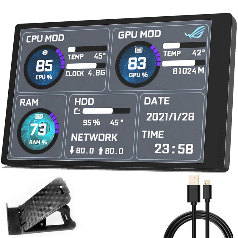 English Version Computer Temp Monitor, Pc Sensor Panel Display, Pc Temperature