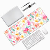 Pink Desk Mat,Floral Desk Mat,Xxl Mouse Pad,Floral Mouse Pad,Christmas Gifts,Desk Accessories For Women,Pink Office Supplies,Office Decor For Women,11.8 * 31.5 Inches