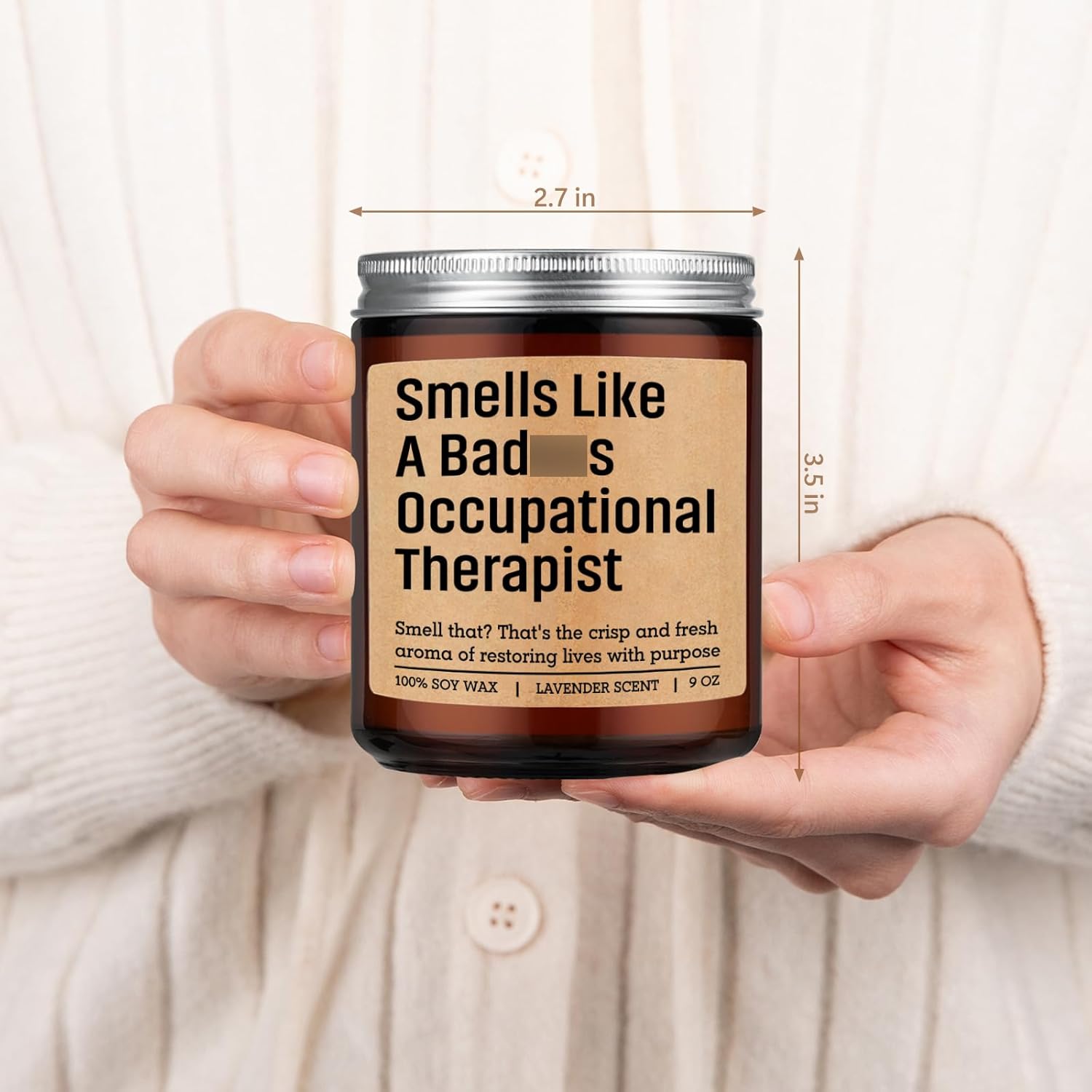 Candle, Occupational Therapist Gifts - Occupational Therapy Gifts For Women, Men - Funny Appreciation, Ot Graduation, Birthday, Valentines Day, Ot License Present For School Student, Grad, Otr