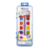 BAZIC Products Watercolor w/Brush Semi Moist 16 Color, Non-Toxic Paint Set, for Kids Hobby Fun Art Supplies Crafts Vibrant Coloring Painting, 1-Pack