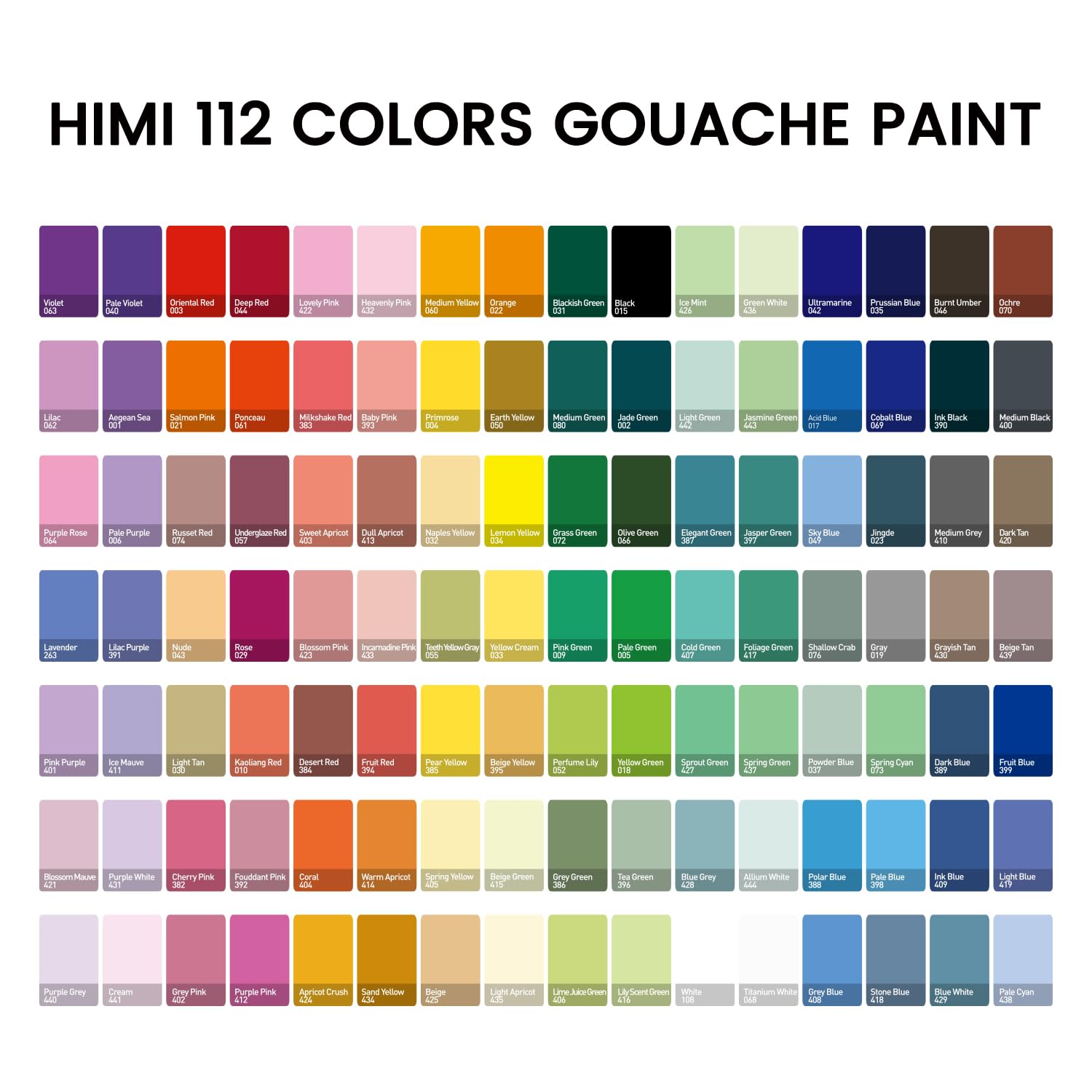 Himi Gouache Paint Set, 112 Colors X 12G Twin Jelly Cup Design In A Carrying Case, Non-Toxic Paint For Canvas And Paper, Perfect For Artists, Student, Gouache Opaque Painting(White)
