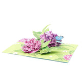 Hydrangea Blossoms Butterfly 3D Greeting Pop Up Mother'S Day Card, Spring, Summer, Anniversary, Fathers Day, Get Well, Thinking Of You,With Message Note & Envelop,Large Size 8X6 Inch