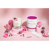 Luxury Glass Jar Candle, 14 Oz, Sensual - Strawberry Quartz Crystal Infused - Scents Of Star Anise, Rose, Sichuan Pepper & White Musk - Coconut Wax, Essential Oils, Dr. Developed