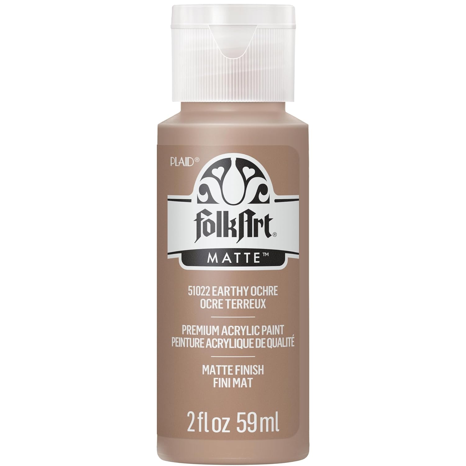 FolkArt Acrylic Craft Paint, Earthy Ochre 2 fl oz Premium Matte Finish Paint, Perfect For Easy To Apply DIY Arts And Crafts, 51022