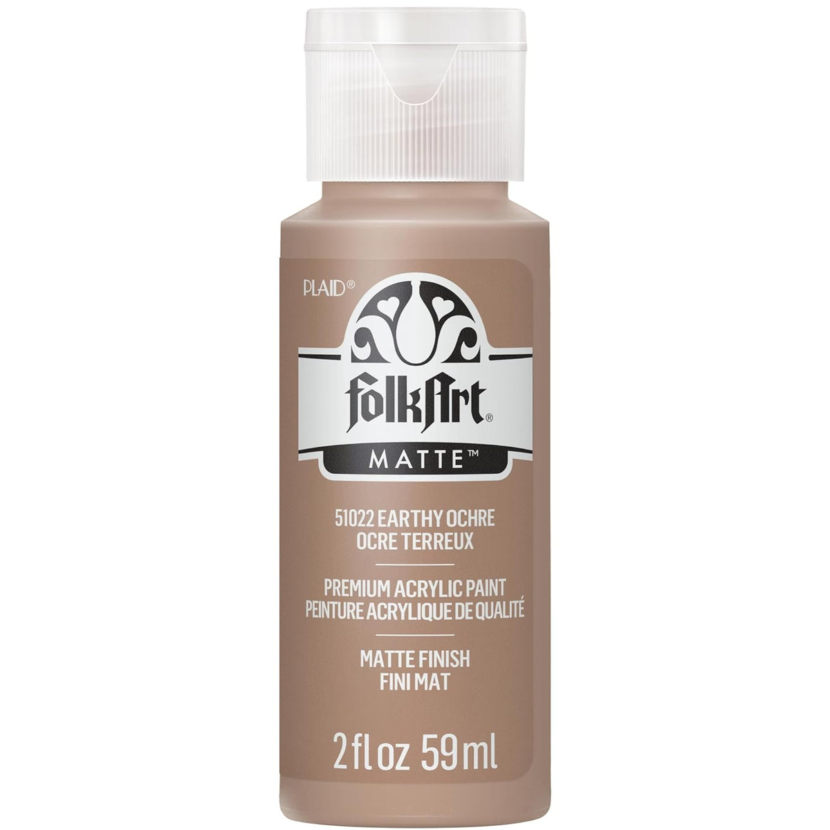 FolkArt Acrylic Craft Paint, Earthy Ochre 2 fl oz Premium Matte Finish Paint, Perfect For Easy To Apply DIY Arts And Crafts, 51022