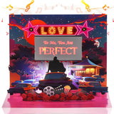 Valentine’S Day Card With Lights & Music, 3D Pop Up Musical Anniversary Card For Wife Husband Girlfriend Boyfriend, Romantic Drive-In Movie Theater Sweet Greeting Card For Couples
