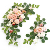 (Pack Of 2 Artificial Flowers Decorations, Wedding Flowers, Wedding, Banquet, Party, Reception Entrance Welcome Sign And Background Decoration(Romantic Pink)