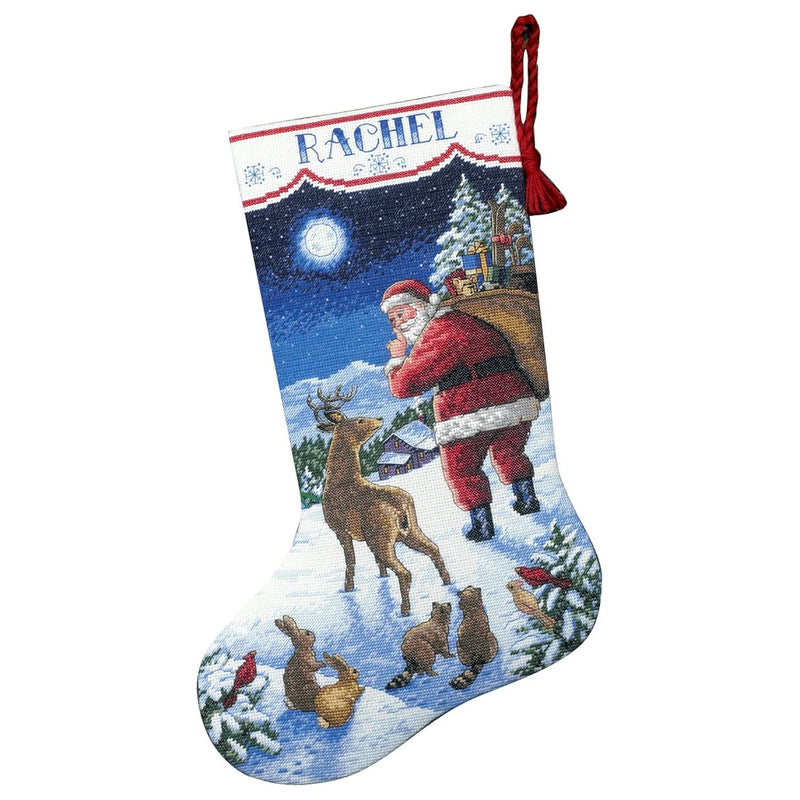 Counted Cross Stitch ''Santa'S Arrival'' Personalized Christmas Stocking Kit,