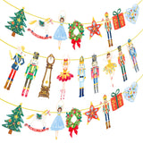 Nutcracker Party Banners 2Pcs Christmas Ballet Nutcracker Decorations Nutcracker Party Supplies Xmas Tree Cutout Banners For Nutcracker Soldier Party Hanging Sign Decor