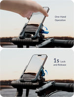 Bike Phone Mount, 360° Handlebar Holder for 4.5-7" Phones, Camera Friendly