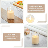 Flickering Flameless Candles, Battery Operated Candles With 3D Wick, Last 1000+ Hours Led Candle With Remote And Timer, Rechargeable Candle Real Wax White Glass, Home Decor 3" X 5"