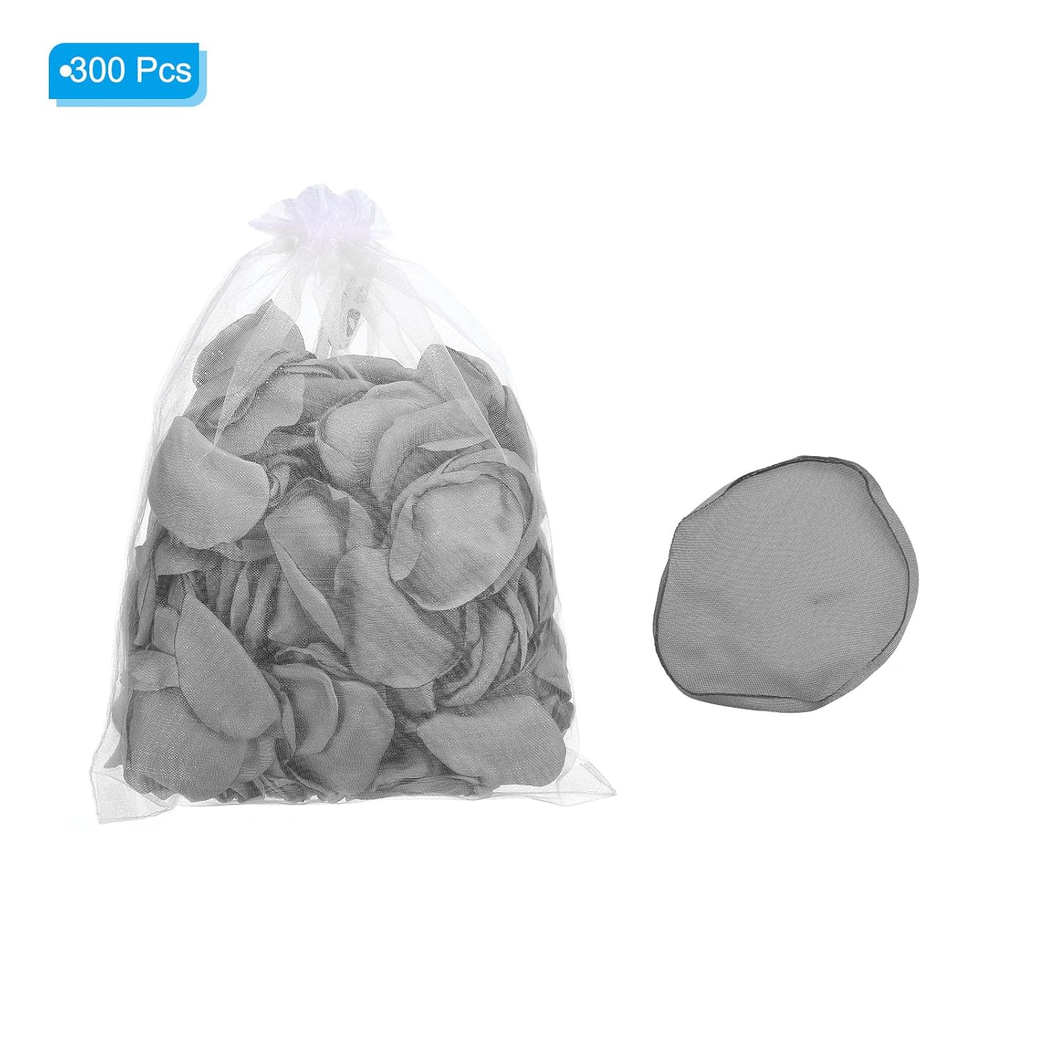 Silk Rose Petals, 300 Pcs Artificial Flower Petals For Wedding Decorations, Romantic Night, Aisle Scatter Petals, Silver Tone