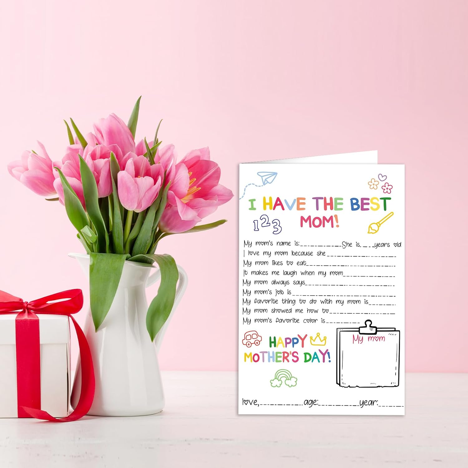 Funny Mother'S Day Gifts Cards For Mom, Fill In The Blanks On Mother'S Day From Daughter Son, Best Mom Gifts Ideas