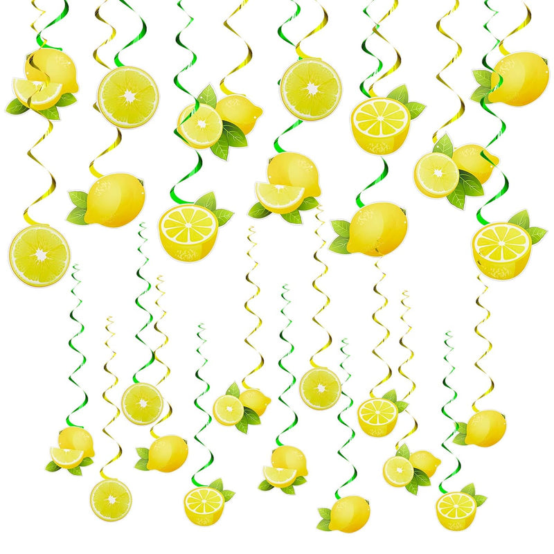 40 Pcs Lemon Party Decorations Lemon Hanging Swirl Decorations Citrus