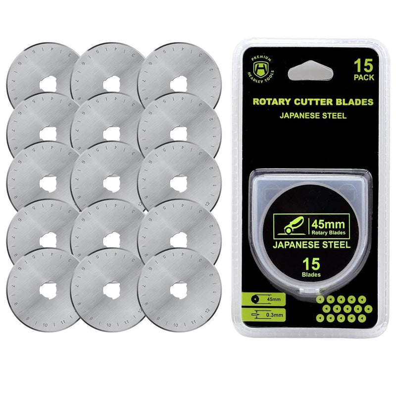 45Mm Rotary Cutter Blades 15 Pack Fits Olfa, Fiskars, Replacement Rotary Blade