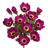 28.3" Purple Artificial Flowers Poppy Flowers 3Pcs Silk Fake Poppy Flowers Real Touch Faux Poppies Spring Flower Long Stem Arrangement With 4 Heads For Party Centerpiece Bouquet Table Home Decoration