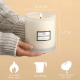 Winter Candles, Winter Forest Candle, 19Oz Large White Candles For Xmas Home Decor, Christmas Gifts For Women, Winter Forest Scented Candle, 88 Hours Burning Time, Xmas Table Decor