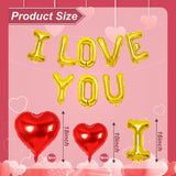 Gold I Love You Balloons And Red Heart Balloons Valentine Party Decorations For Valentine Day Wedding Anniversary Engagement Romantic Decorations Special Night Party Supplies