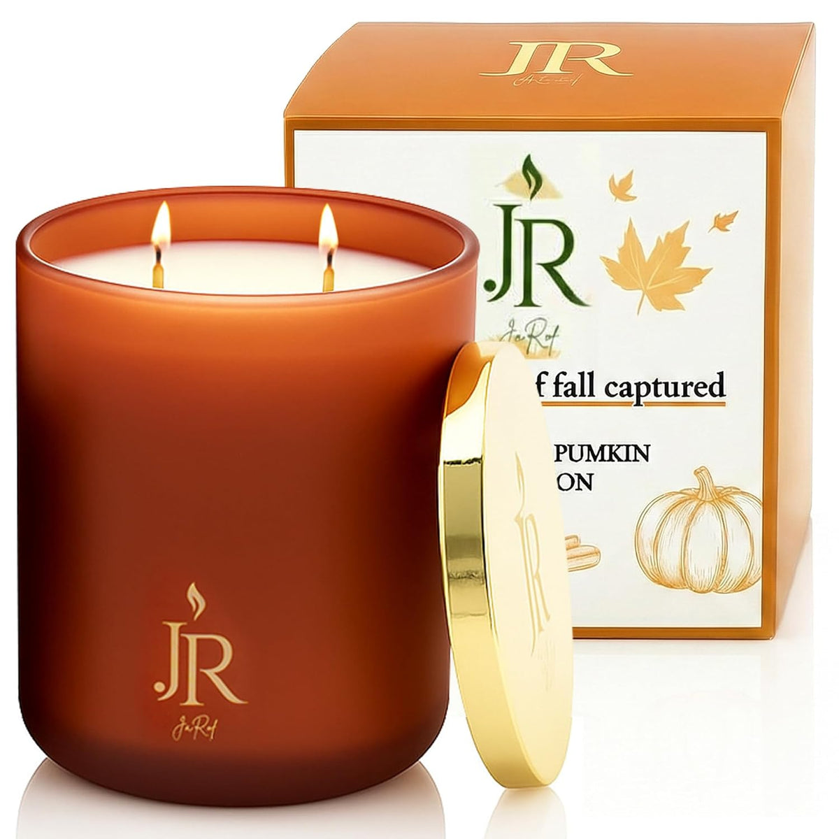 Luxury Coconut Apricot Scented Candle | Hand-Poured Non-Toxic Fall Candle | Cozy Pumpkin Spice Candles For Home Décor & Holiday Gifts | Long Lasting Candle With Lid (12Oz) – Pumpkin & Rosemary