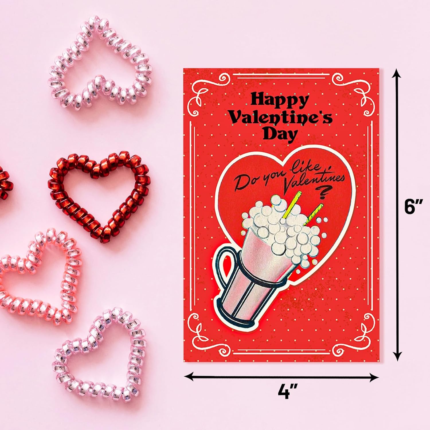 Vintage Valentines Day Cards Retro Dessert Happy Valentine'S Day Greeting Card Bulk With Envelopes For Kids Adults Classroom Gifts Party Favors