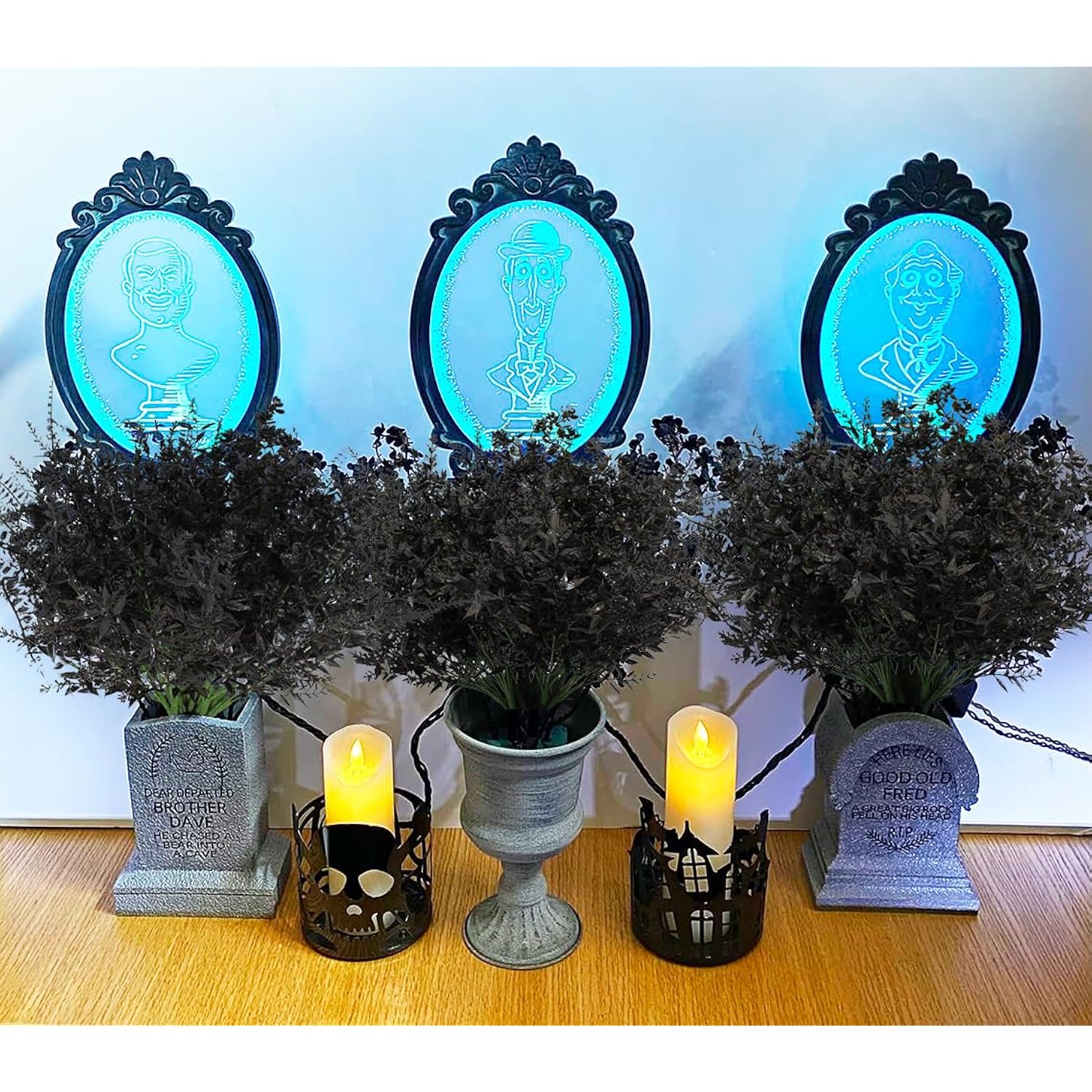 Black Artificial Flowers Outdoor, 12 Bundles Fake Plants, Uv Resistant Plastic Greenery Shrubs Plastic Plants For Halloween Decor, Garden, Porch, Window Box (12, Black)