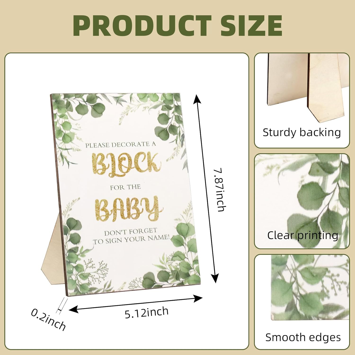 189 Pcs Baby Shower Games Sign Kit With 100 Diy Wooden Blocks,1 Game Sign, 12 Colors Pens, 76 Templates For Baby Shower Game Gender Reveal Party