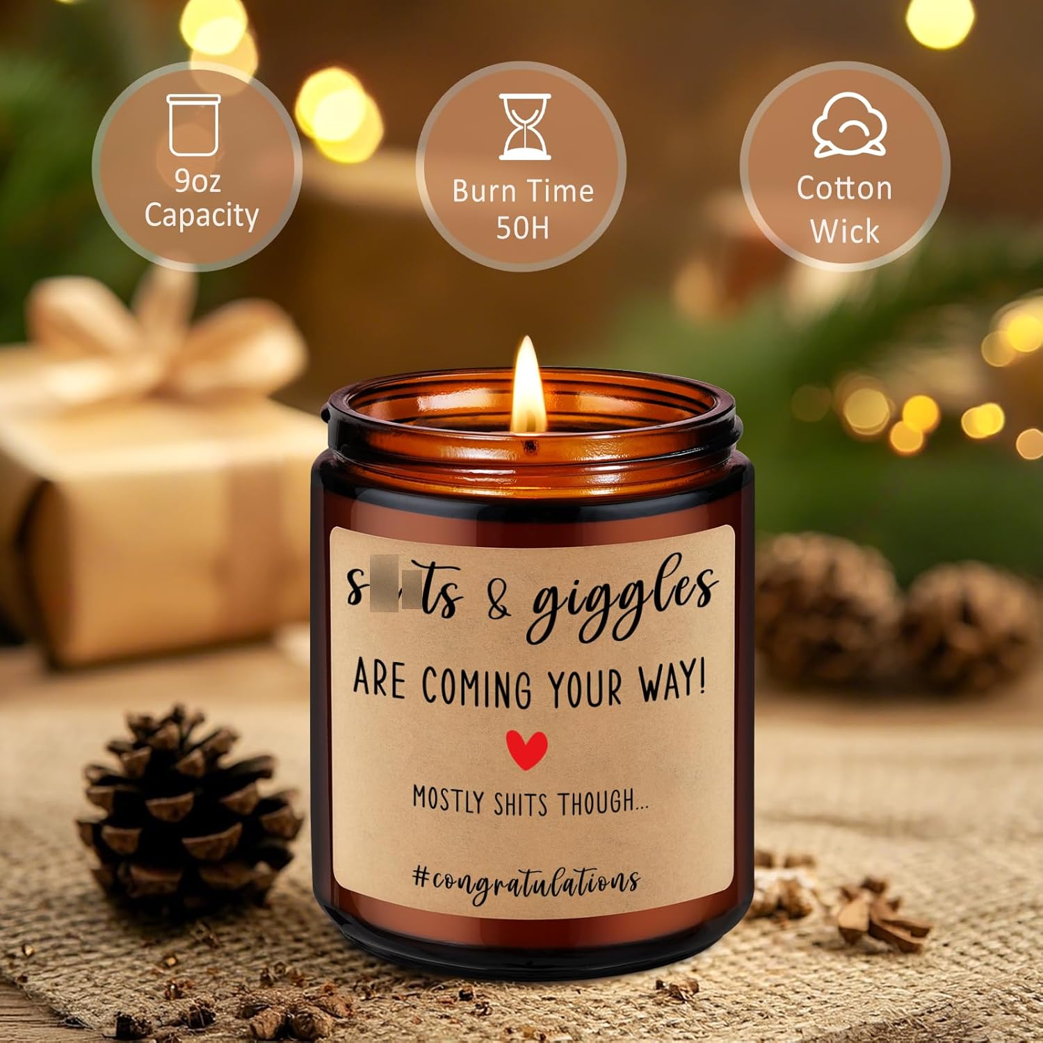 Funny Baby Shower Candle, New Parents Gifts For Couples, Unique Mom And Dad Gifts For New Parents, Expecting Mom To Be - Valentines Day, Boy Baby Announcement, Congratulations Pregnancy Couple