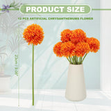 uxcell 12 Pcs Artificial Chrysanthemums Fake Flowers, Faux Silk Artificial Flowers for Outdoors Indoor Wedding Table Centerpiece Home Decor, Orange