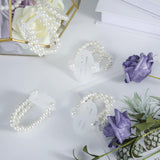 24 Pieces Corsage Wristlet Elastic Pearl Wrist Bands Wedding Wrist Diy Faux Flowers Decor For Wedding Festival Beach Party
