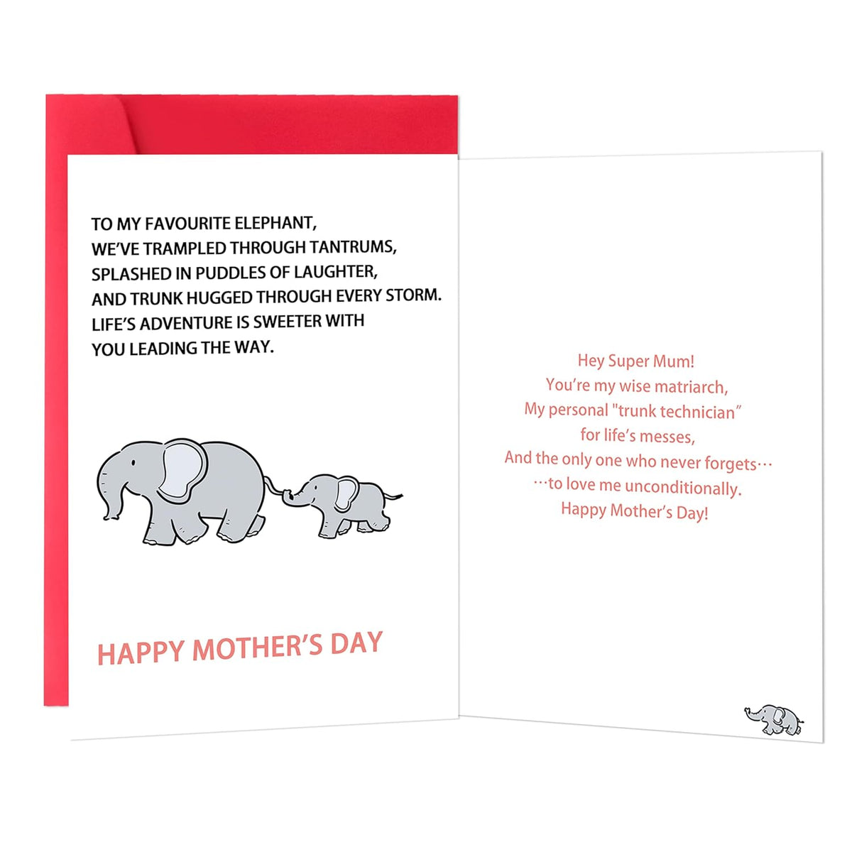 Mothers Day Card?Mothers Day Gifts Card For Mom From Daughter Son?Heartfelt Elephant-Themed Mother'S Day Gifts Cards With Adventure Together Design