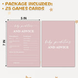 Blush Pink Baby Shower Game, Baby Predictions And Advice Baby Shower Game Cards, Gender Reveal Party Game, Baby Shower Party Activities & Decorations -25 Game Cards(B06)