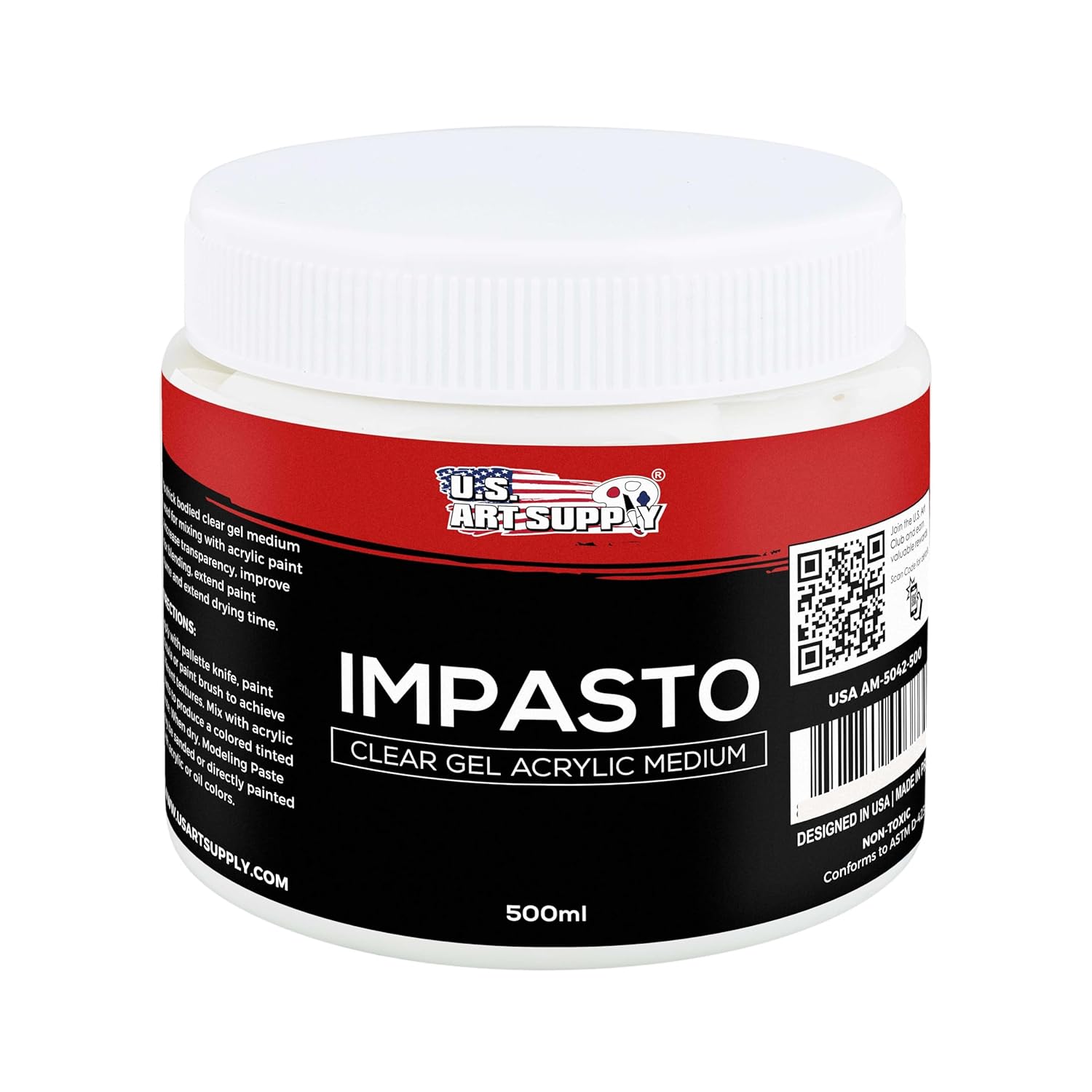 Impasto Clear Acrylic Gel Medium (500Ml Tub) - Layering & Extending Acrylic Paint