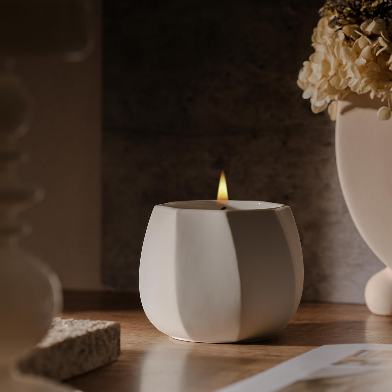 Scented Candle For Home Scented, Luxury Ceramic Candle Jar For Women & Men, Natural Soy Candle For Home Décor, Coconut & Tuberose Blossom