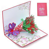 Flower Pop Up Cards 3D, Flower Greeting Card With Envelopes For All Occasions, Assorted 4 Flower Cards For Thanksgiving Birthday Christmas Valentine'S Day Gift…